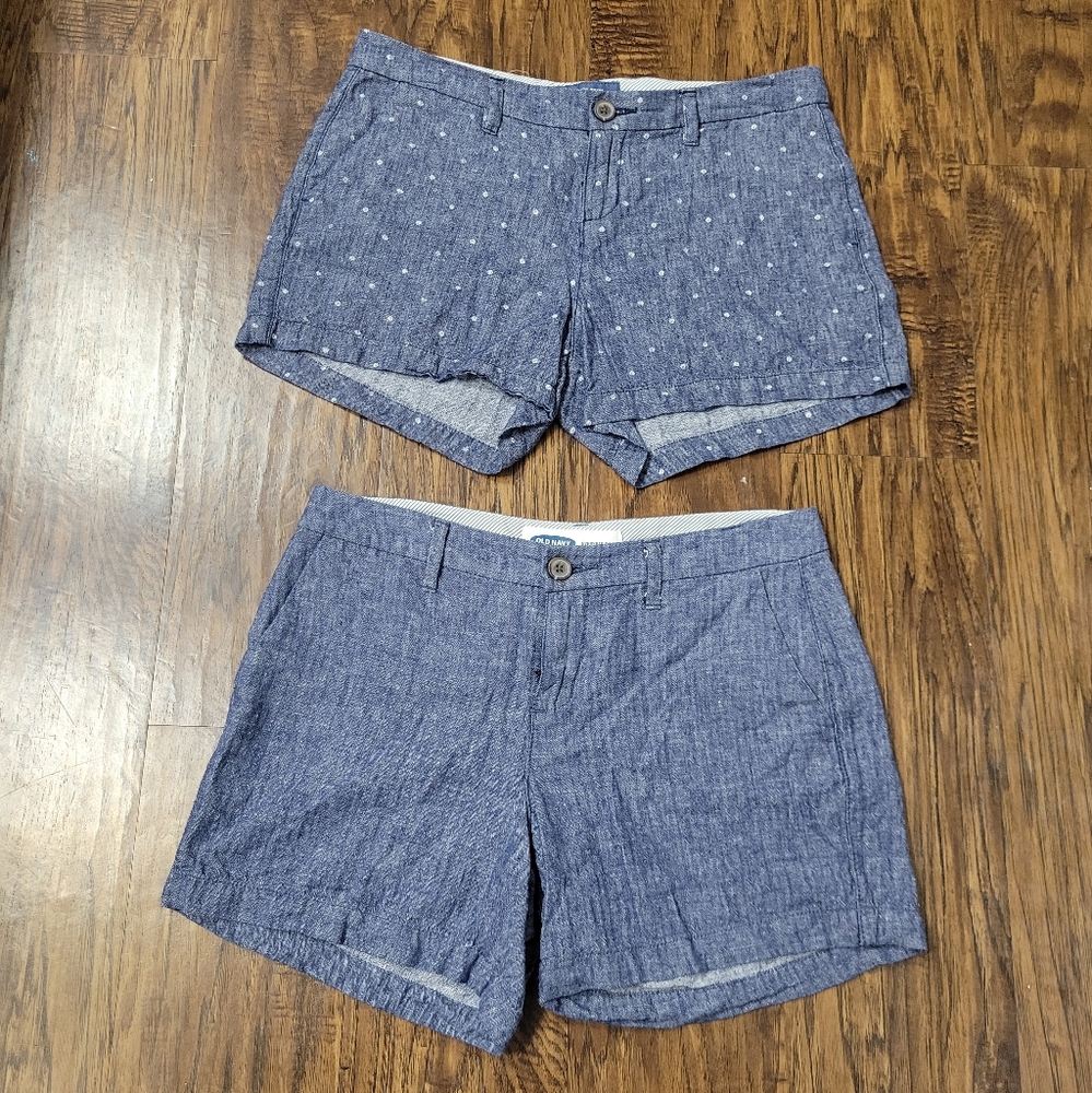 Old Navy Women's Blue Textured Shorts